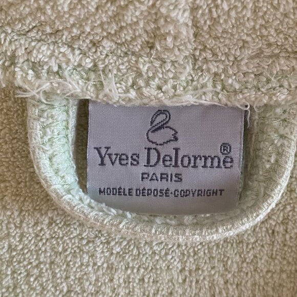 Yves Delorme Paris kimona robe Large unisex pale green waffle cotton luxury - Picture 9 of 10